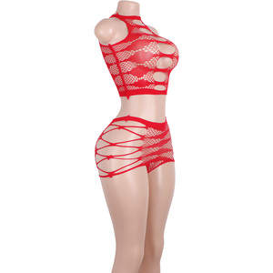 Abbigliamento da ballo esotico in pizzo lucido traforato <span class=keywords><strong>Set</strong></span> in due pezzi con pantaloni alla moda biancheria intima vestito da Festival alla moda calze a vita alta - Product Image 4