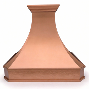 <span class=keywords><strong>Hotte</strong></span> de cuisine artisanale en cuivre martelé épais, finition cuivre vieilli, design architectural de luxe pour villa de prestige - Product Image 2