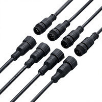 Maßgefertigter M16 Wasserdichter PTFE PVC Stecker-Buchse-Verbinder mit 2-Pin 3-Pin 4-Pin 5-Pin Stromkabelstecker für LED-Streifen und Computer