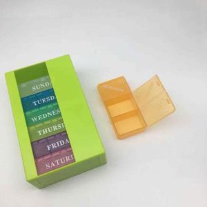 21 Compartments Organizer Square Shape Colorful <b>7</b> Day <b>Tablet</b> Storage Box Stock Pill Box - Product Image 2