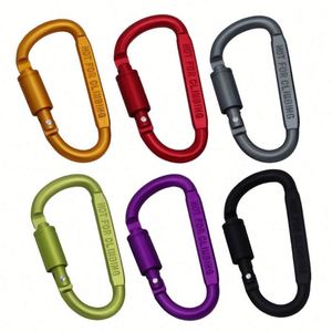 Custom LOGO Outdoor Camping Hammock Aluminum Alloy Strong D <b>Ring</b> Locking Screw Gate Carabiner <b>Clip</b> - Product Image 6