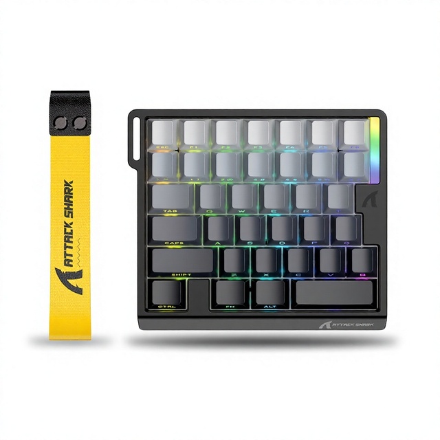 ATTACKSHARK M36HE One-Handed Gaming Magnetic Switch Keyboard Single Hand Wired RGB RT Adjustable Key Travel 8000Hz Polling Rate