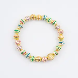 Nouvel arrivage INS Fashion bohème tendance émail perle ronde colorée Bracelet perlé pour femmes bijoux personnalisé