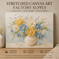 Cadre en bois de pin pour toile pré-étirée, pour peinture au diamant florale, décoration DIY, vente en gros d'usine, strass en diamant non inclus