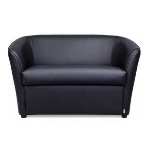 Divano a 2 Posti con Seduta a Cabina in Ecopelle Nera 123x67x76 Cm Design Elegante Struttura Robusta per Soggiorno - Product Image 1