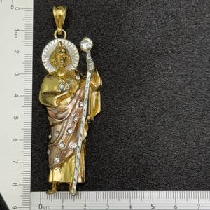 Grosir liontin tembaga pria 14k berlapis emas agama klasik zirkon St. Jude liontin Meksiko penjualan laris Believer - Product Image 6