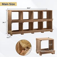 JQ Boîte de nidification murale en bois pour poules, assurant un confort optimal pour la ponte, 8 compartiments