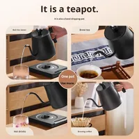 Bouilloire électrique intelligente en acier inoxydable à bec de cygne pour café et thé
