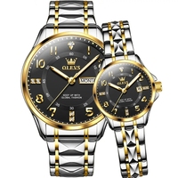 Montre à quartz de luxe 2910 à prix abordable, bracelet en acier inoxydable, aiguilles lumineuses, date automatique, montre d'affaires pour couples