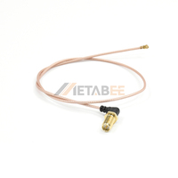 Câble RF RP-SMA femelle vers UFL, câble coaxial RG174, cordon de raccordement 400 mm (1,31 pi), coudé surmoulé, connecteur RP-SMA vers prise U.FL pour antenne WiFi