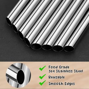 0.5'' Extra Wide Stainless Steel Straight Bent Reusable Metal Drinking <strong>Straws</strong> 4-Pack Smoothie/<strong>Milkshake</strong> Beverages <strong>Straws</strong> - Product Image 2