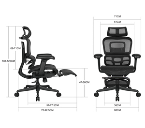Silla de Oficina Ergonómica Giratoria con Respaldo Alto y Reposapiés - Product Image 3