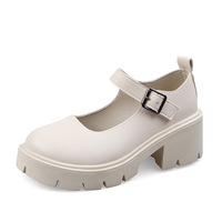 Chaussures Mary Jane à plateforme épaisse respirantes pour femmes, style rétro, avec bride à boucle, vente en gros personnalisée OEM