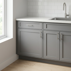 Mobile Base Cucina Personalizzato Grigio 2 Ante <span class=keywords><strong>1</strong></span> Cassetto RTA in Legno per Stoccaggio, Ingrosso, Produttore OEM ODM - Product Image 2