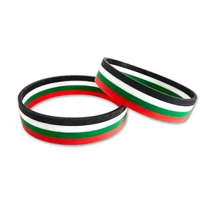 Gelang silikon warna bendera hari nasional UEA gelang silikon ASNY pabrik harga murah gelang silikon Emirat UEA untuk anak dewasa anak-anak