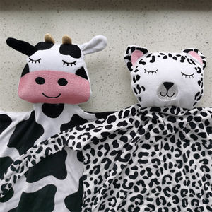 Personalizado 95% bambú 5% Spandex Sleepyhead Lovey bordado reconfortante suave tattle bebé Lovey manta mordedor juguete occidental Baberos - Product Image 5