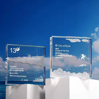 Trophée en cristal transparent rectangulaire personnalisé gravé pour les employés exceptionnels, récompense commémorative
