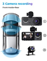 Caméra de tableau de bord WiFi HD à double objectif de 3,0 pouces avec écran IPS grand angle de 170 degrés, enregistreur vidéo DVR pour voiture, garantie 1 an