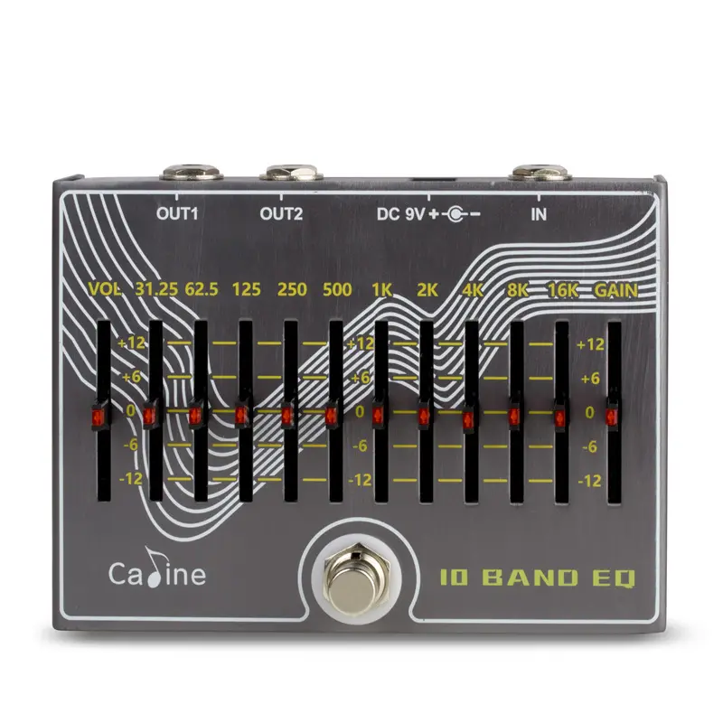 Caline CP-81 Pedal efek gitar, Pedal efek gitar EQ 10 Band dengan Volume