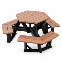 Ensemble de table et de chaises de patio extérieur, meubles de jardin en PE WPC, résistant aux intempéries, imperméable, design moderne, pour cour arrière, véranda