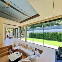 Porte coulissante en aluminium à cadre ultra fin moderne sur mesure, verre trempé, garantie 5 ans pour hôtel, villa, balcon/terrasse extérieur