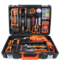 Ensemble d'outils électriques à bas prix de 56 pièces avec perceuse électrique, multimètre, coffret rigide, kit de réparation