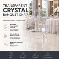 Chaise de banquet moderne, transparente, légère, résistante à la rouille, en plastique empilable, durable, minimaliste, pour hôtel, mariage, salon