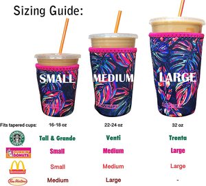 Mangas de café aislantes de neopreno reutilizables para <span class=keywords><strong>Dunkin</strong></span> Donuts y McD para café helado y bebidas frías soporte térmico y para latas - Product Image 2