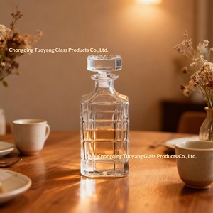 Wholesale 750ml <strong>Whisky</strong> Decanter Glass Bottles Container Decanter of <strong>Whisky</strong> for Restaurant Home Party - Product Image 1