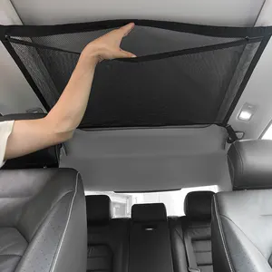 Auto Plafond Bagagenet Pocket Universele Verstelbare 2-Layer Auto Dak Interieur Diversen Opslag Pouch Met Rits Universele Voor auto