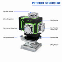 Niveau laser 4D HIERKIN personnalisé pour travaux électriques, alignement vertical, 16 lignes, 360°