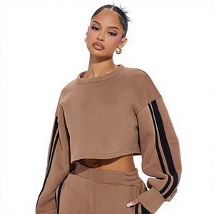 Chándal de invierno para mujer con capucha, color liso, personalizado, informal, 100% algodón, grueso - Product Image 1