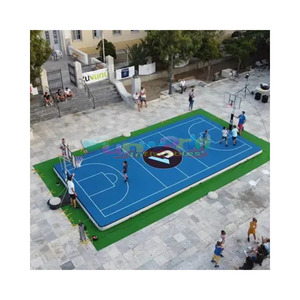 อุปกรณ์กีฬากลางแจ้งในร่ม รางลมในร่ม แผ่นปูพื้น สนามบาสเก็ตบอลเป่าลม - Product Image 1