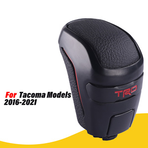 หัวเกียร์หนัง Trd สีดำพร้อมตะเข็บสีแดงสำหรับโตโยต้า ทาโคมา ไฮแลนเดอร์ดีไซน์ตามหลักสรีรศาสตร์ - Product Image 4