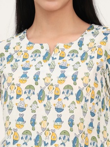 Safe Export Floral Cotton Pajama Set Hand Block Print Sleepwear Women's Nightwear Solid Colour Wholesale Price Available - Product Image 5