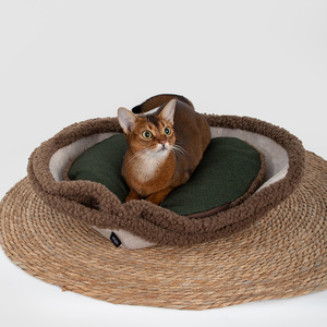 Cama para Gatos Multifuncional con Forma de Tarta de Huevo, con Cueva para Gatos Lavable y Extraíble para un Sueño Profundo y Cojín Relajante para Mascotas, 2 en 1, Plegable - Product Image 3
