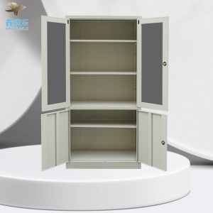 <span class=keywords><strong>Armoire</strong></span> <span class=keywords><strong>de</strong></span> <span class=keywords><strong>rangement</strong></span> <span class=keywords><strong>métallique</strong></span> moderne à 2 portes battantes, meuble <span class=keywords><strong>de</strong></span> classement en acier à 5 niveaux avec vitrine en verre, multi-usages pour bureaux, écoles et hôpitaux - Product Image 6