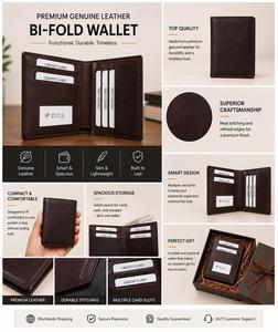 Vintage Genuine Leather <b>Wallet</b> with Bi Fold Design and Ample Storage for <b>Cards</b> and Cashier - Product Image 4