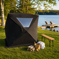 Tente de sauna carrée portable Warmfire pour 4 à 8 personnes, en tissu Oxford, pour l'extérieur, quatre saisons, ignifuge, pour la maison, la salle de sport, le camping, la plage, les événements, la vapeur