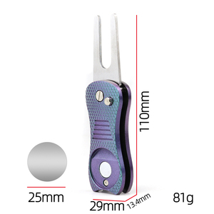 Herramienta de golf de alta calidad con logotipo personalizado, herramienta para reparar divots, marcador de bola en blanco tipo navaja - Product Image 4