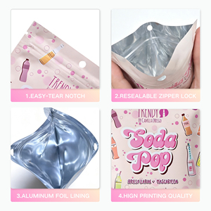 Sachets Mylar personnalisés imprimés numériquement, 3,5 paquets, 4x5, pour bonbons comestibles, holographiques, anti-odeur, avec fermeture éclair, pochettes verticales en plastique - Product Image 3