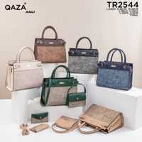 Ensemble de sacs à main pour femmes QAZA Factory personnalisés, grande capacité, en cuir PU, grand format, 3 en 1, sac fourre-tout, portefeuille, sac à bandoulière