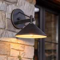 Lámpara de Pared Cónica de Estilo Industrial Minimalista Moderno, Aplique de Pared LED de Aluminio Impermeable para Jardín, Villa, Patio, Iluminación Exterior
