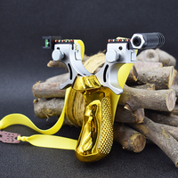 Slingshot de chasse à haute précision avec visée horizontale, en résine, avec bande élastique plate multicolore