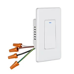 Fire protection 600W Alexa Google assistant 1 Gang US 3 way light button tuya smart switch