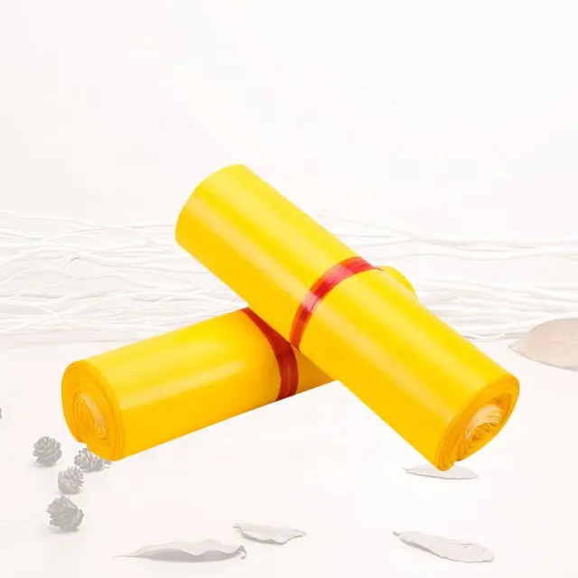 8 "* 10"(200*250 + 40Mm) webshop Kleine Zakelijke Verpakking Levert Hoge Kwaliteit Geel Port Plastic Mailing Zakken Voor Kleding