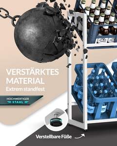 Metal Six Pack Holder 2 Hooks Freestanding Height Adjustable <strong>Drinks</strong> <strong>Crate</strong> Shelf for Beer <strong>Drinks</strong> - Product Image 5