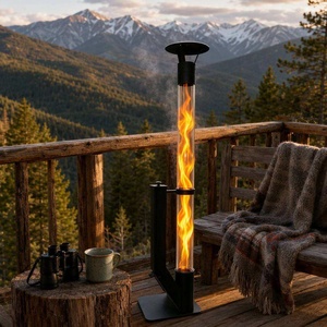 Nouveau modèle 2026 – Poêle fusée portable d'extérieur en acier inoxydable à granulés de bois avec colonne de flamme visible et sans fumée – Vente chaude - Product Image 6