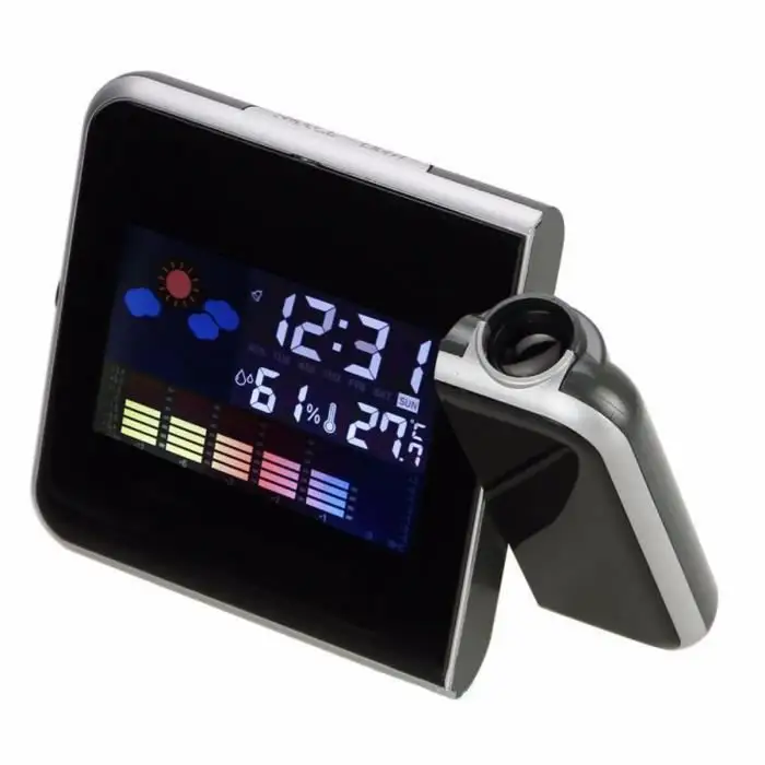LED Digital alarm clock LED Projector Projection Weather Station Calendar Snooze Alarm with wall projection