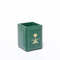 Ensemble de papeterie de bureau de luxe en cuir vert exécutif de 9 pièces pour le gouvernement d'Arabie Saoudite, organisateur de bureau de luxe, accessoire de bureau